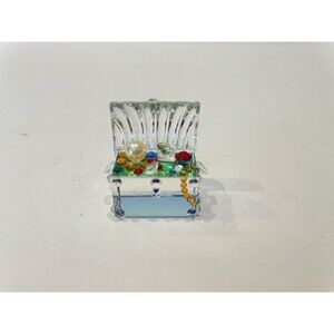 IRIS ARC Crystal Treasure Chest Figurine, Vintage Excellent Condition